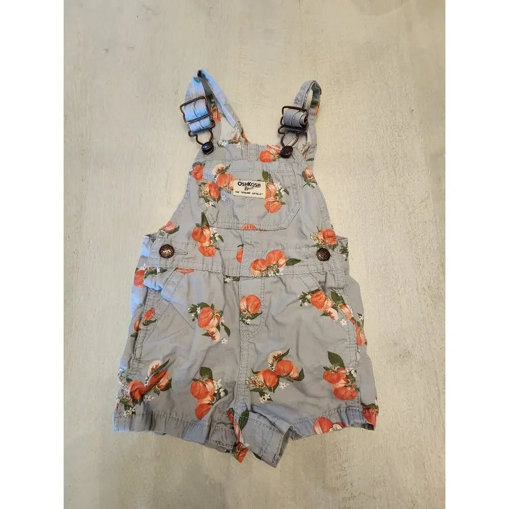 Oshkosh B'Gosh Baby Peach Overalls SZ 12 Months Play